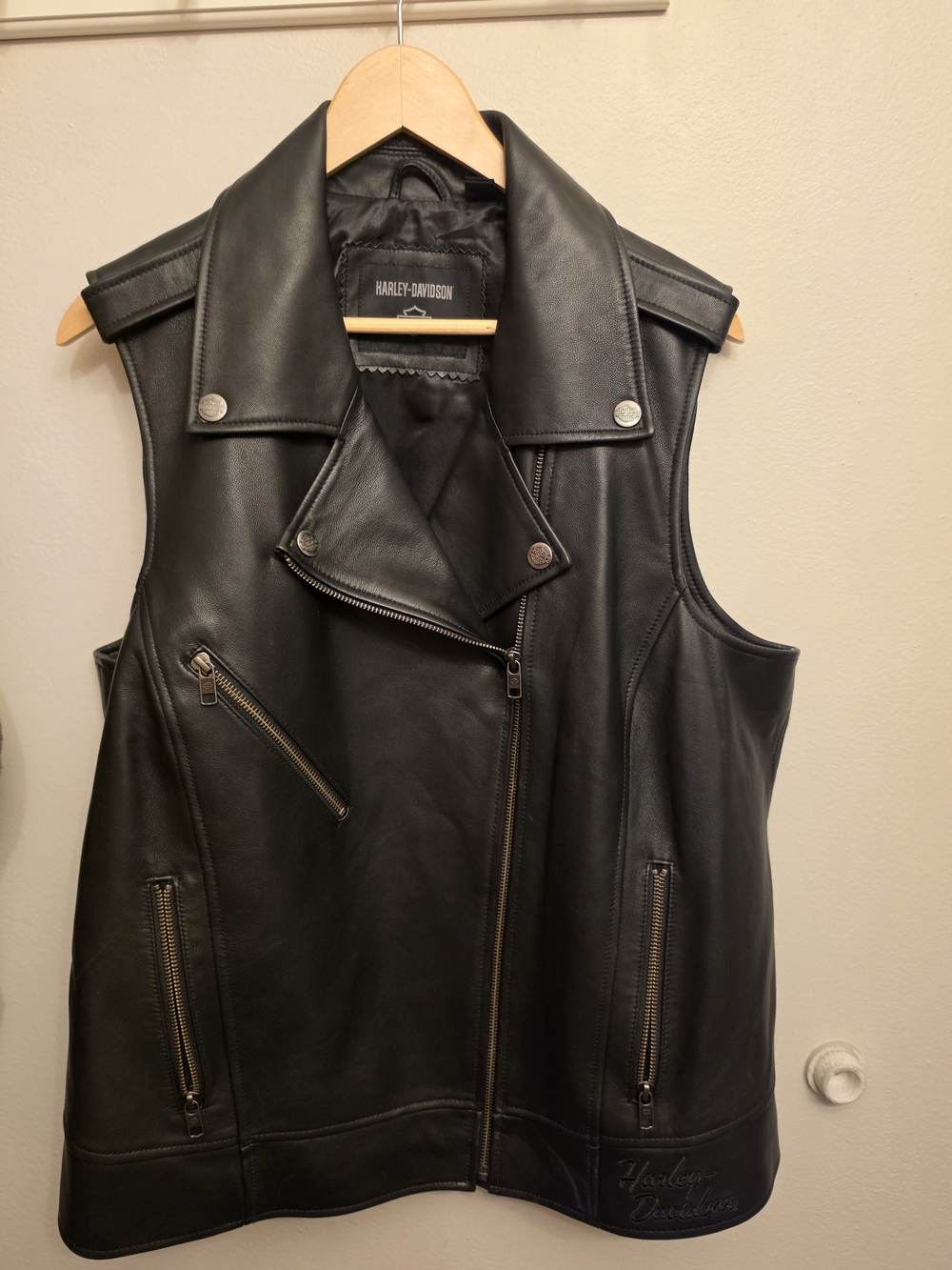 Harley-Davidson Black Leather Motorcycle Vest